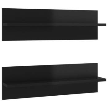 Set rafturi de perete 2 buc negru extralucios, 60x11,5x18 cm, PAL 807329 Set rafturi de perete 2 buc negru extralucios, 60x11,5x18 cm, PAL 807329