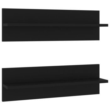 Set rafturi de perete, 2 buc negru, 60x11,5x18 cm, PAL 807317 Set rafturi de perete, 2 buc negru, 60x11,5x18 cm, PAL 807317