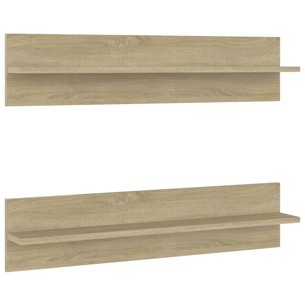 Rafturi de perete, 2 buc., stejar sonoma, 80x11,5x18 cm, PAL 807339