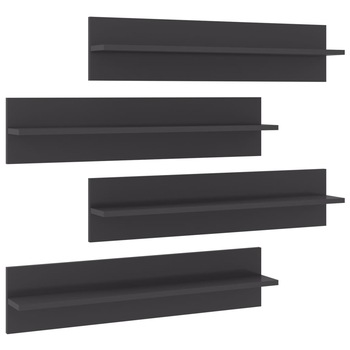 Rafturi de perete 4 buc. gri extralucios 80x11,5x18 cm PAL 807350 Rafturi de perete 4 buc. gri extralucios 80x11,5x18 cm PAL 807350