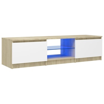 Comoda TV vidaXL, PAL, 140 x 40 x 35.5 cm, Bej Comoda TV vidaXL, PAL, 140 x 40 x 35.5 cm, Bej