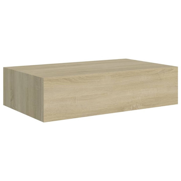 Стенен рафт с чекмедже vidaXL, дъб, 40x23,5x10 см, МДФ, 3.3 Kg