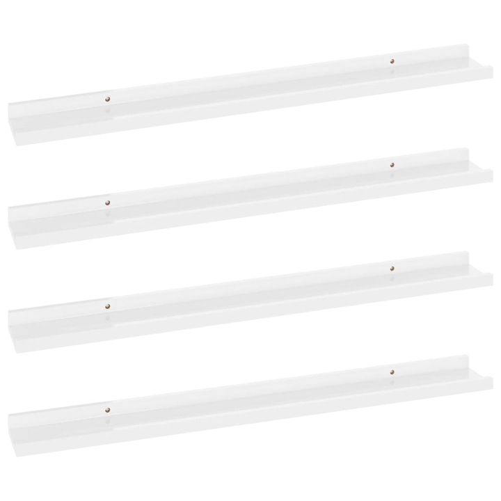 vidaXL 4 db magasfényű fehér fali polc 80 x 9 x 3 cm (326655)