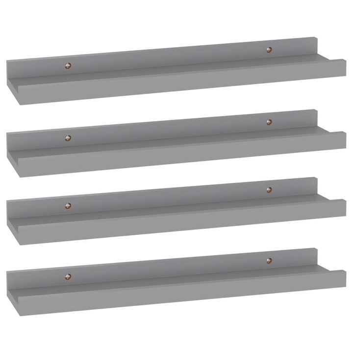4 db szürke fali polc 40 x 9 x 3 cm (326674)