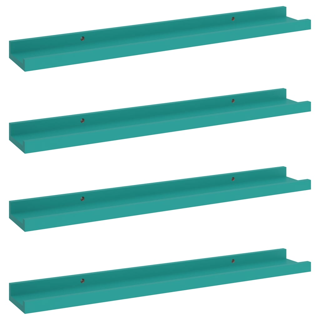 Set rafturi de perete, 4 buc, albastru, 60x9x3 cm 326715
