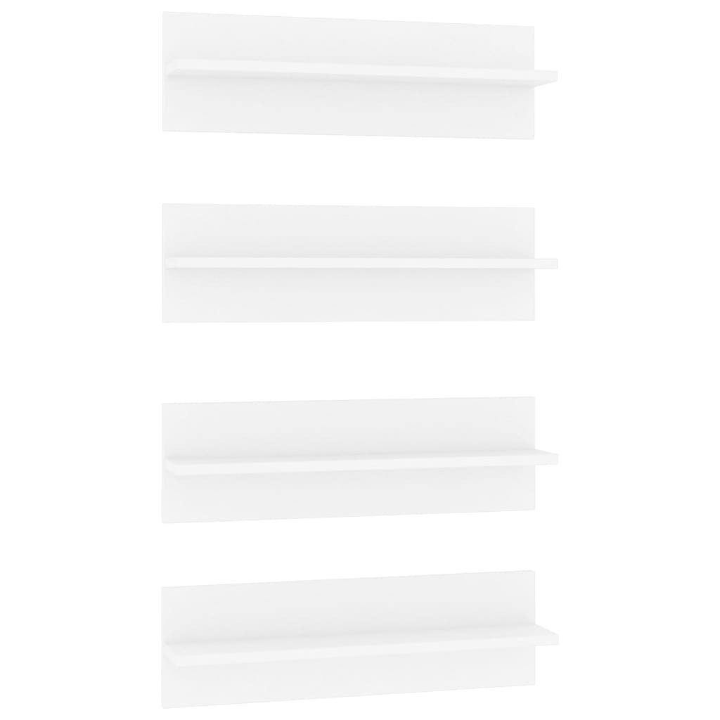 Set rafturi de perete, 4 buc, alb, 60x11,5x18 cm, PAL 807316