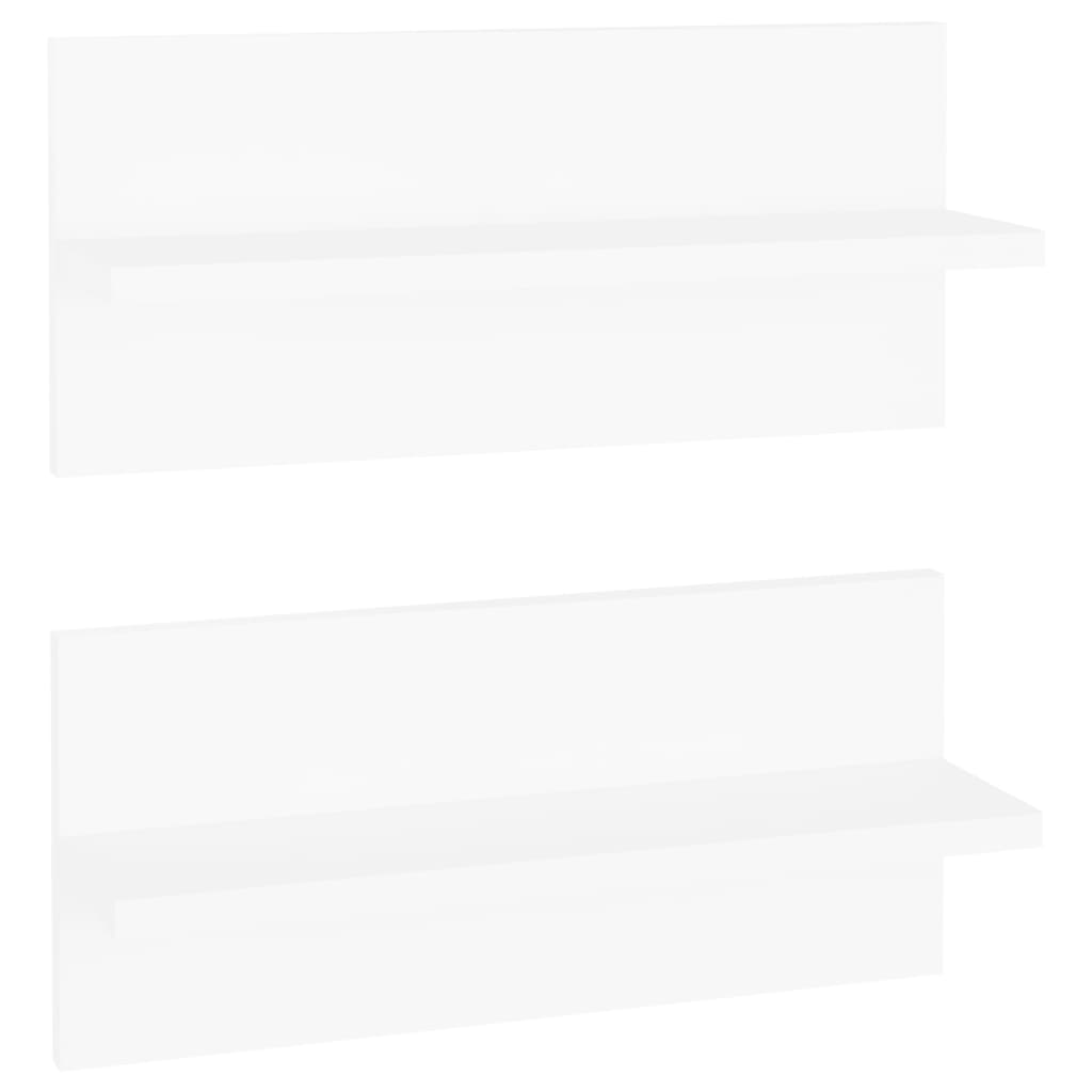 Set rafturi de perete, 2 buc alb, 40x11,5x18 cm, PAL 807297