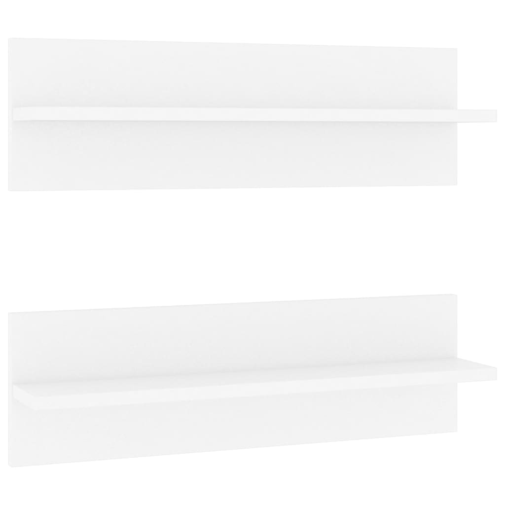 Set rafturi de perete, 2 buc alb, 60x11,5x18 cm, PAL 807315