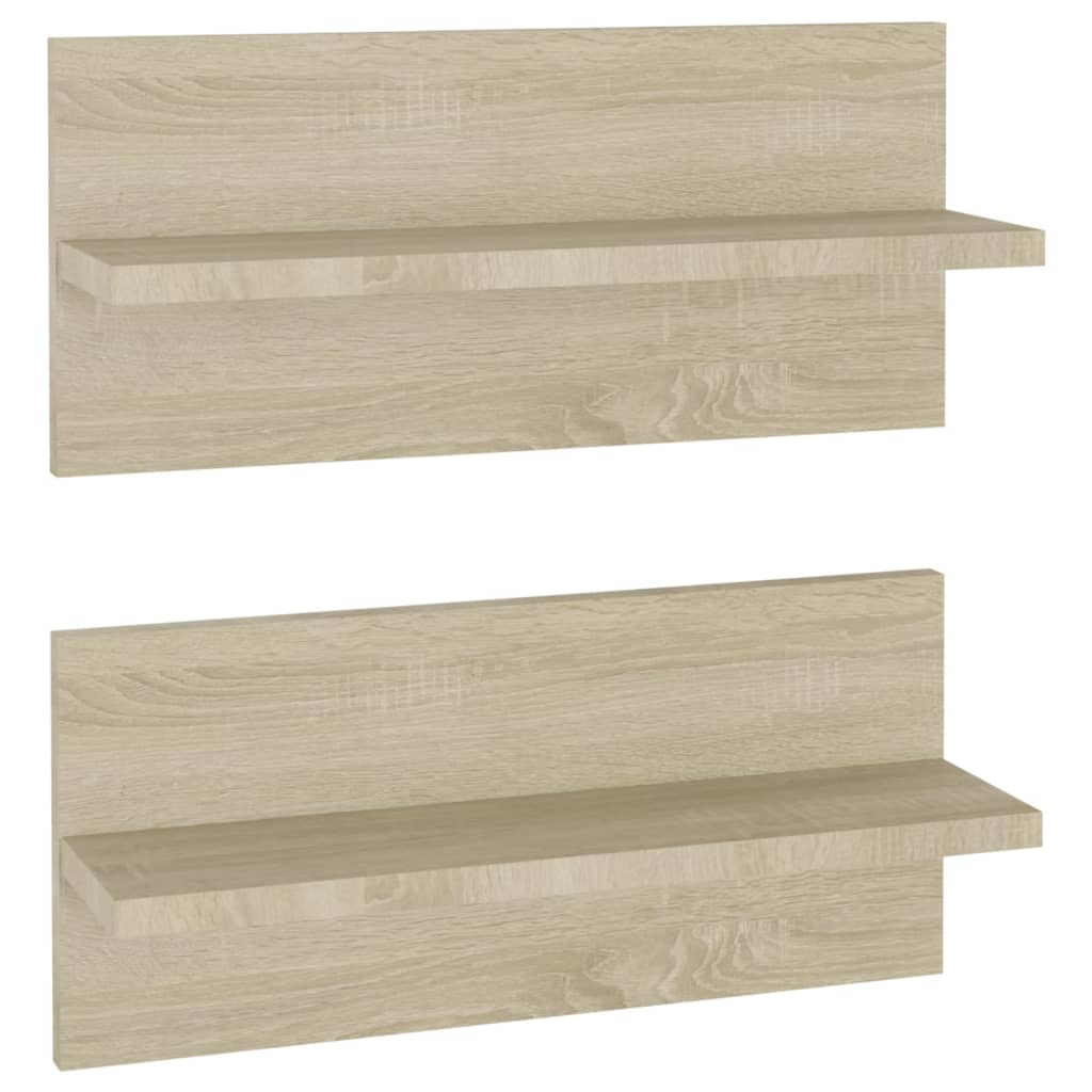 Set rafturi de perete, 2 buc, stejar sonoma, 40x11,5x18 cm, PAL 807303