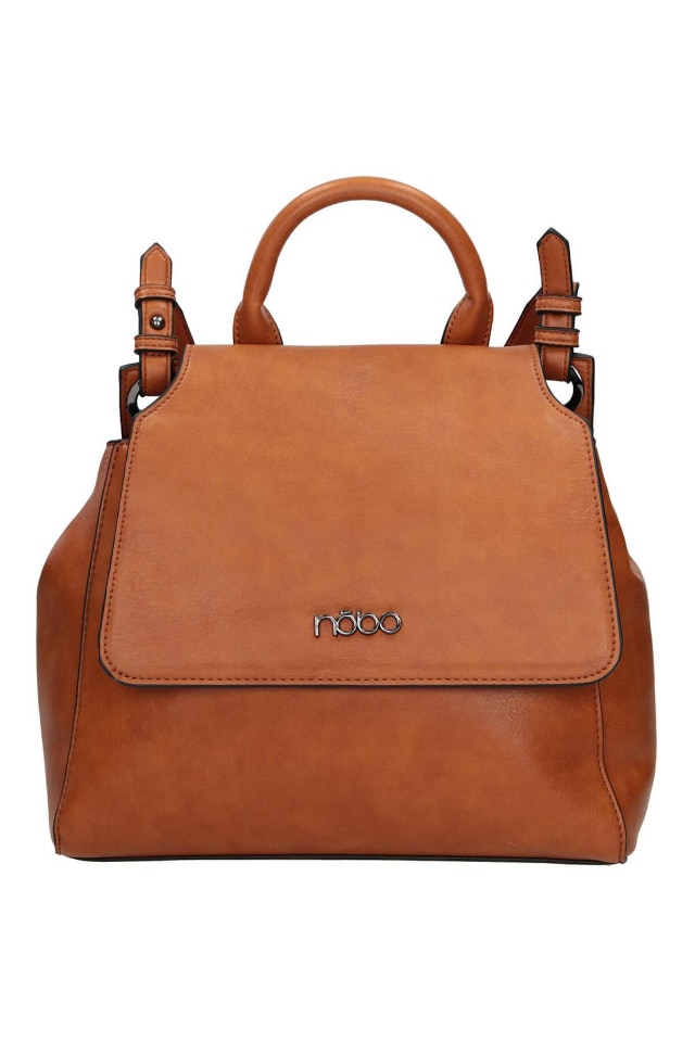 Geanta de dama, Nobo, Buzunar interior, Logo, 26 x 24 / 27 x 8 cm, Maro