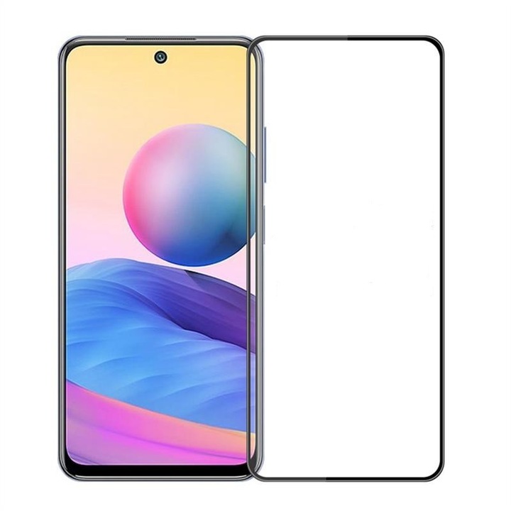 9D Стъклен Протектор за Xiaomi Redmi Note 10 5G, Иновативен, Черен