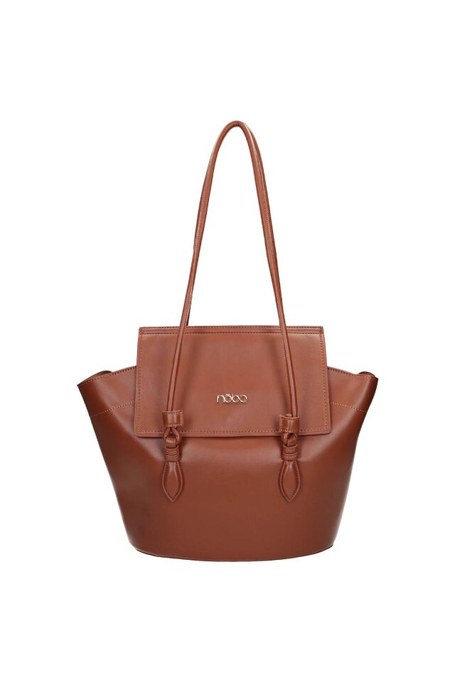 Geanta de dama, Nobo, Buzunar interior, Logo, 28 x 40 x 15 cm, Maro