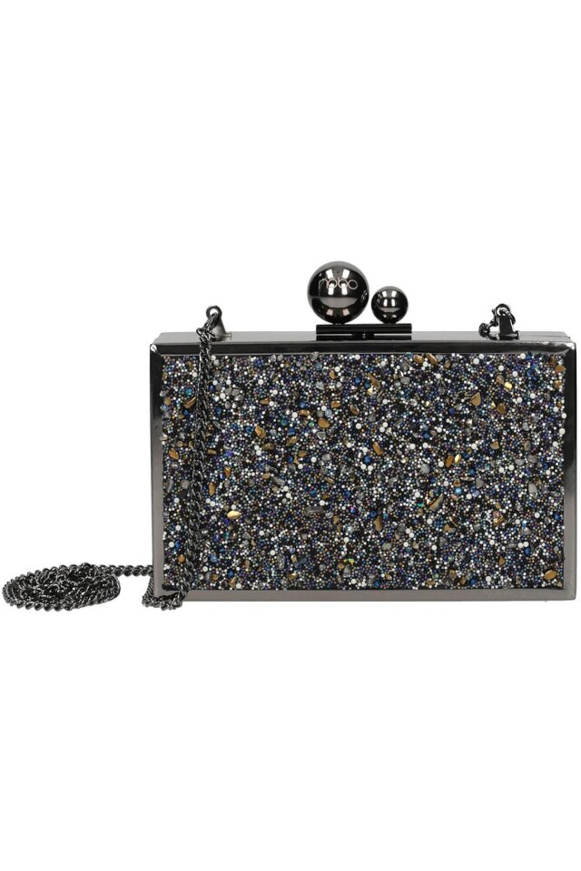 Geanta tip poseta, Nobo, 10 x 17 x 4 cm, Paiete, Negru