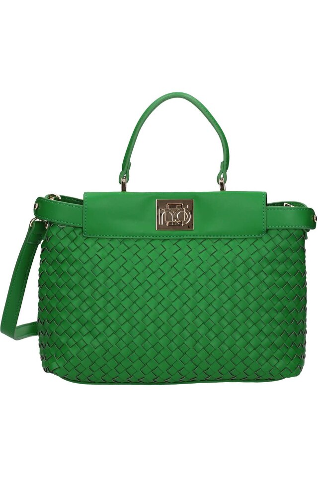 Geanta de mana Nobo, 22x30x9 cm, Piele ecologica, Verde