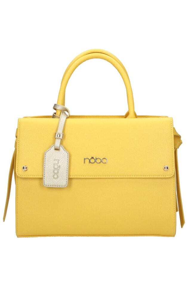 Geanta de mana Nobo, NBAG-L1560-CM00, 28x36x12 cm, Piele ecologica, Galben