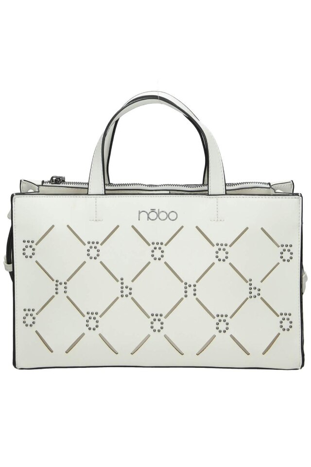 Geanta de mana Nobo, NBAG-K1160-C000, 18x31x9 cm, Piele ecologica, Alb