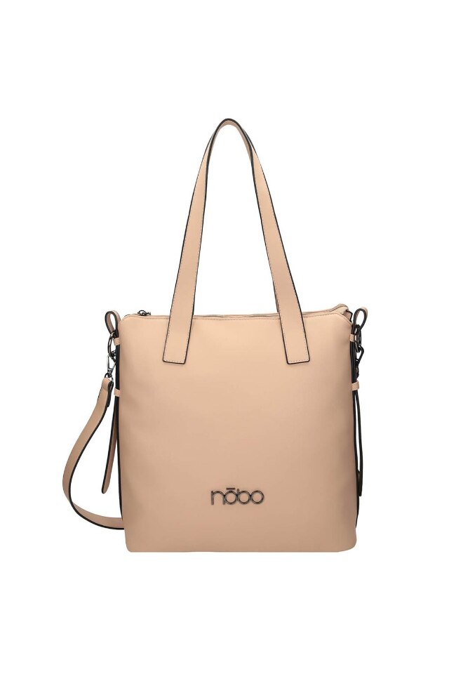 Geanta Nobo, Piele ecologica, 35x36x14 cm, Bej
