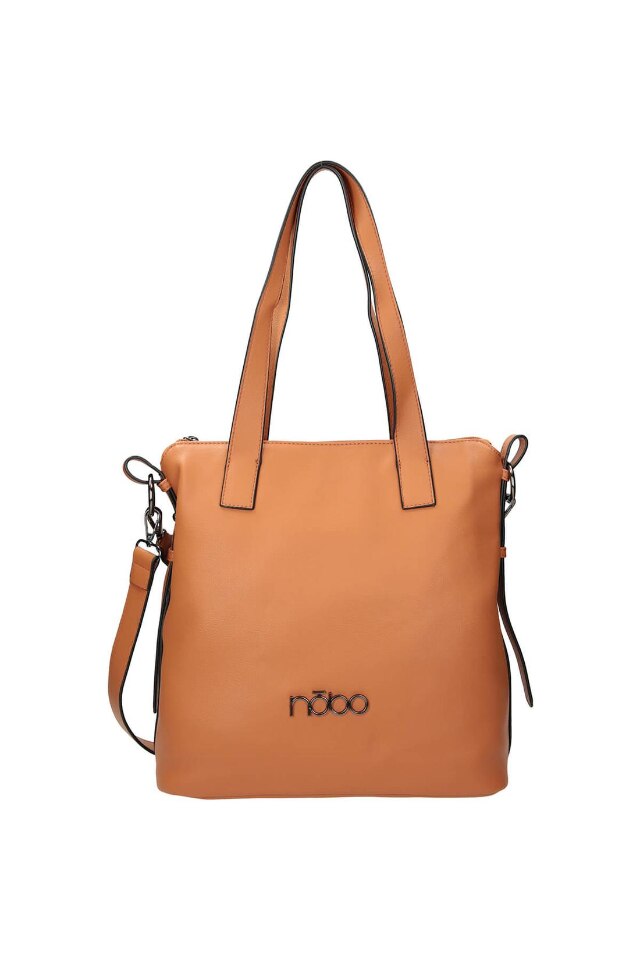 Geanta Nobo, Piele ecologica, 35x36x14 cm, Maro