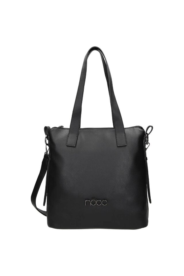 Geanta Nobo, Piele ecologica, 35x36x14 cm, Negru