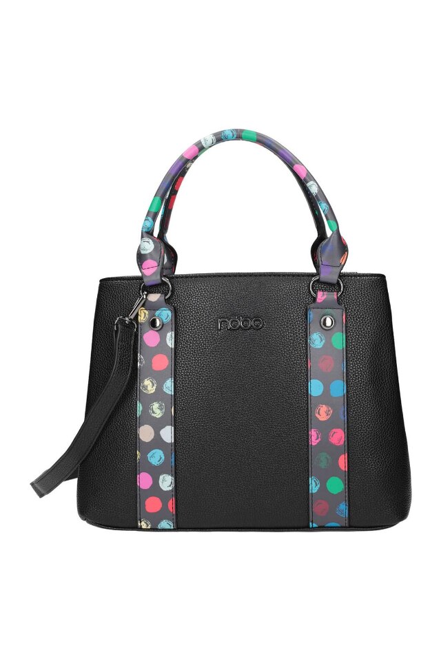 Geanta de mana Nobo, NBAG-K3130-C020, Piele ecologica, Negru