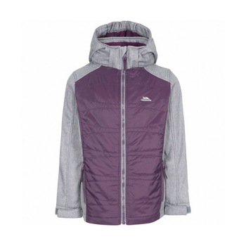 Geaca softshell pentru fete, Trespass, Rockrose, Fleece, Gri/Mov, 9-10 ani Geaca softshell pentru fete, Trespass, Rockrose, Fleece, Gri/Mov, 9-10 ani