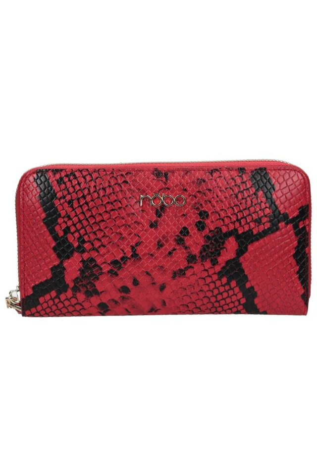 Portofel Nobo NPUR-LI0070-CM05, Piele ecologica, Rosu/Negru