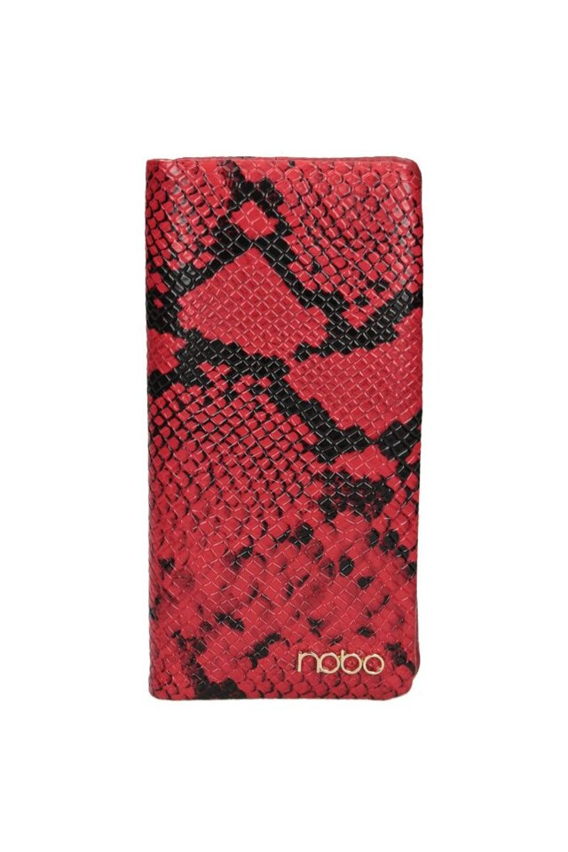Portofel Nobo NPUR-LI0100-CM05, Piele ecologica, Rosu/Negru