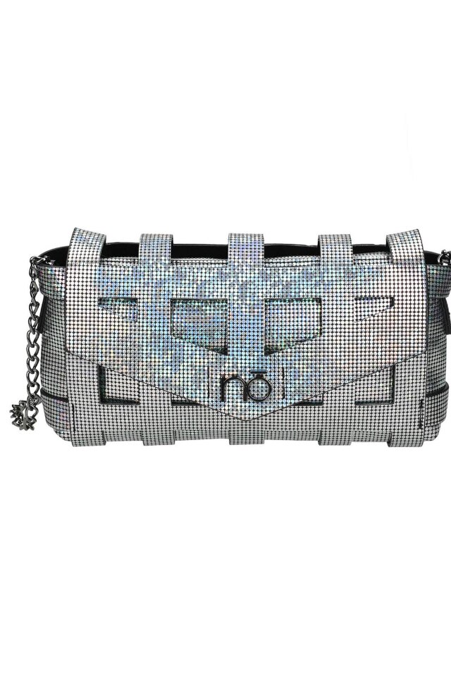 Geanta dama, Nobo NBAG-K0831-CM22, Piele ecologica, 16 x 31 x 7 cm, Gri