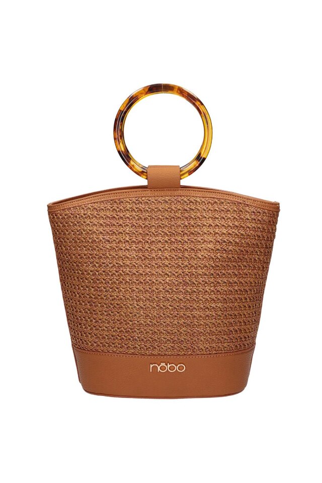 Geanta de mana Nobo, NBAG-K0740-C017, 24x28x13 cm, Piele ecologica, Maro