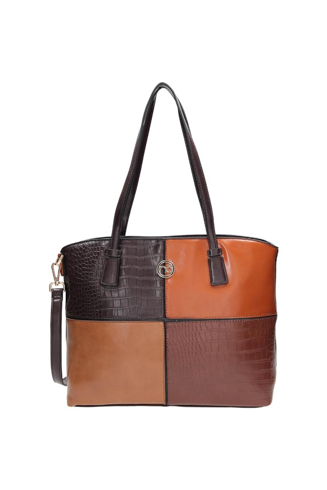Geanta Nobo, Piele ecologica, 29.5x36x13 cm, Maro