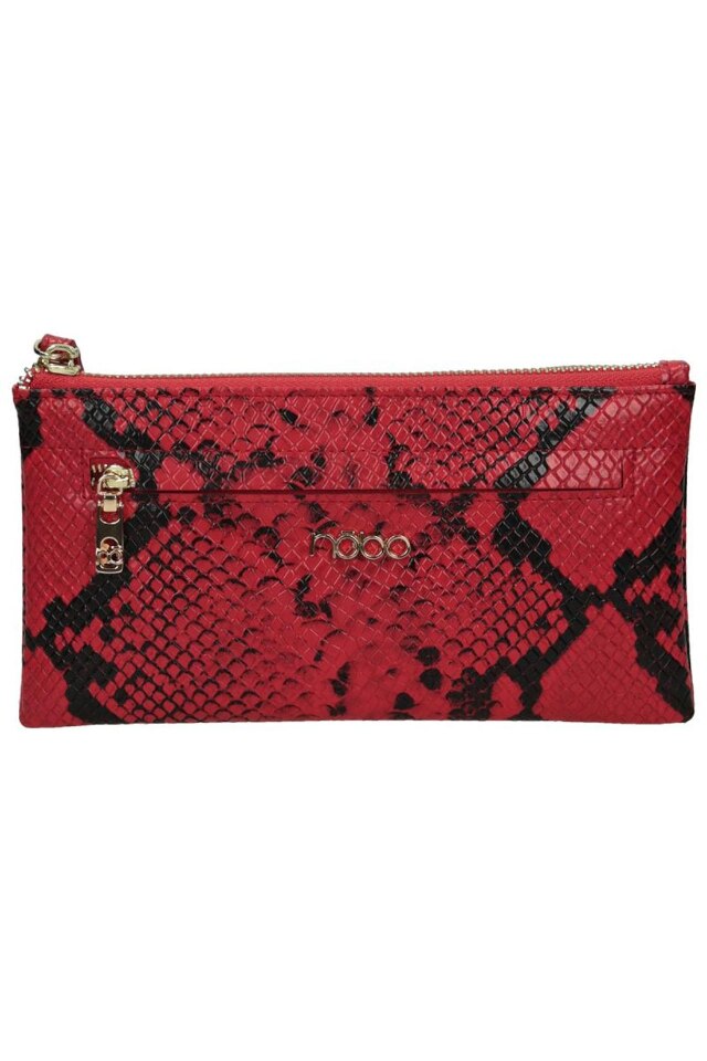Portofel Nobo NPUR-LI0110-CM05, Piele ecologica, Rosu/Negru