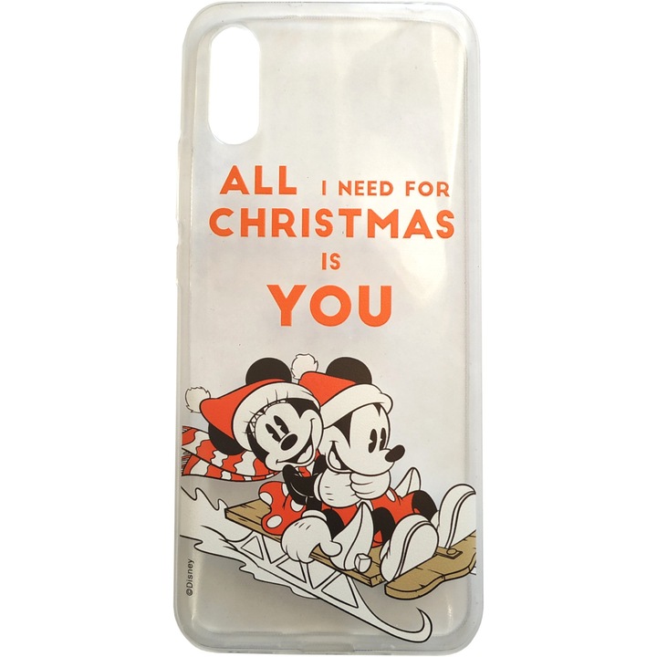 Предпазен гръб Disney Case, 015, Mickey and minnie, Partial print, за Xiaomi Redmi 9A, Прозрачен/Многоцветен
