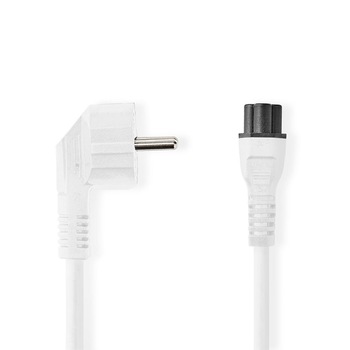 Cablu de alimentare Schuko tata cotit- IEC-320-C5, 2m, alb, Nedis Cablu de alimentare Schuko tata cotit- IEC-320-C5, 2m, alb, Nedis