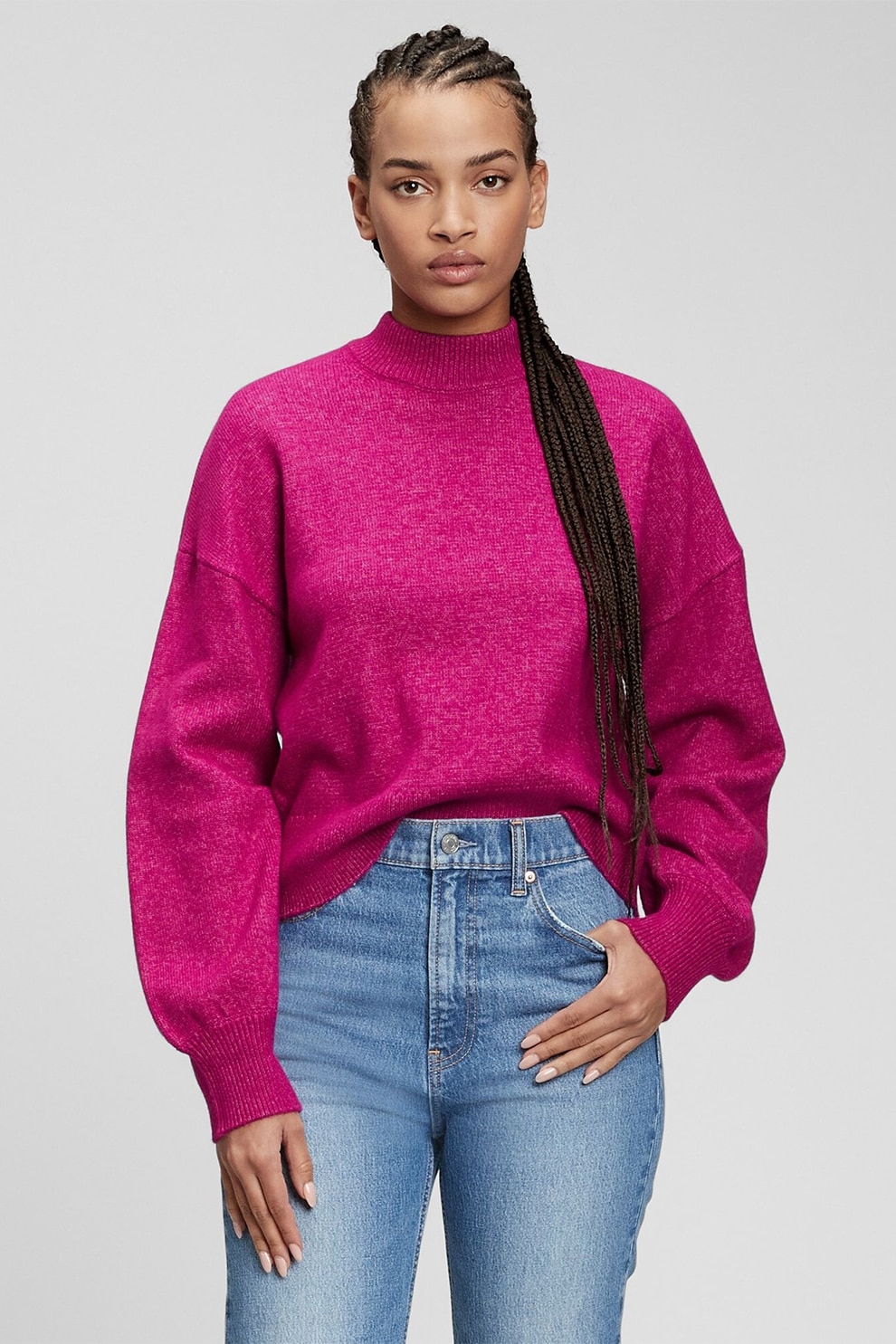 GAP, Pulover cu maneci cazute, Fucsia