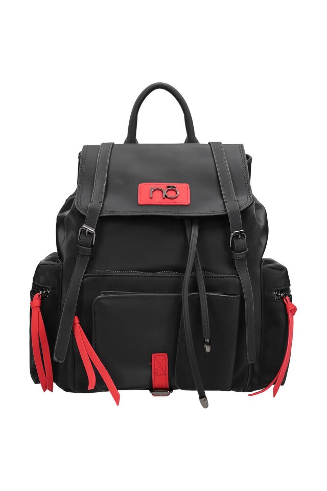 Geanta de spate Nobo, Piele ecologica, 40 x 24 cm/33 x 14 cm, Negru