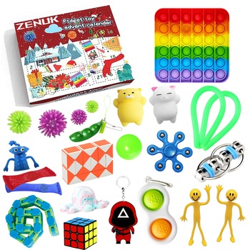 Set 24 Jucarii Advent Calendar Zenuk® - Editie de Craciun, Fidget Toys, Antistres, Surpriza, Multicolor Set 24 Jucarii Advent Calendar Zenuk® - Editie de Craciun, Fidget Toys, Antistres, Surpriza, Multicolor