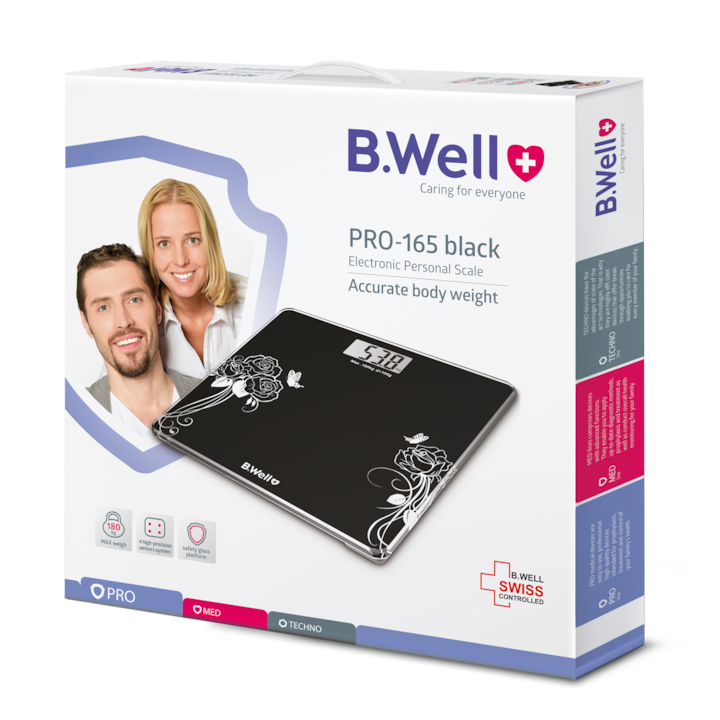 Електронна везна B WELL PRO-165, Черна