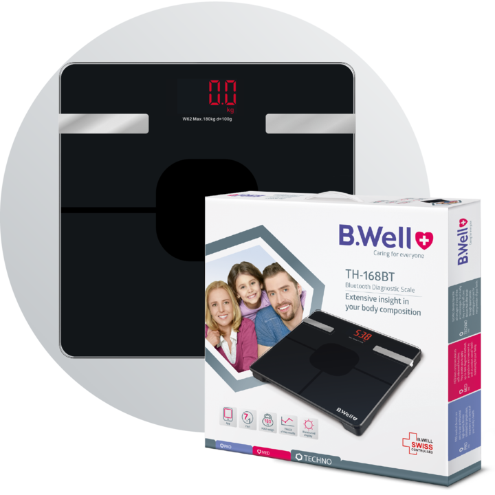 Електронна везна B WELL TH-168BT, BLUETOOTH
