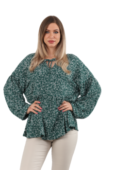 Bluza cu detalii inflorate,Next,verde ,48 Bluza cu detalii inflorate,Next,verde ,48