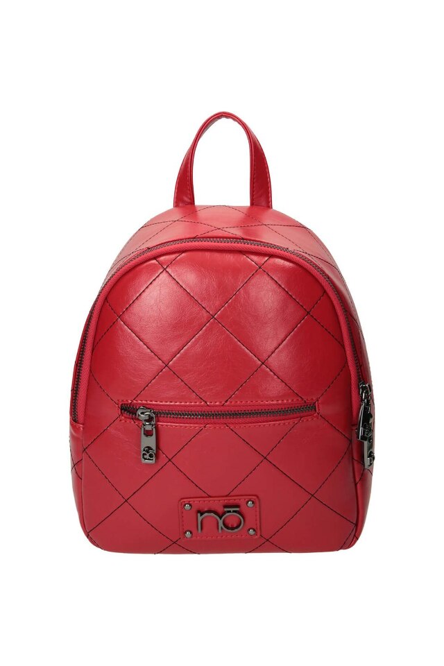 Geanta de spate Nobo, Piele ecologica, 25 x 22 x 13 cm, Rosu