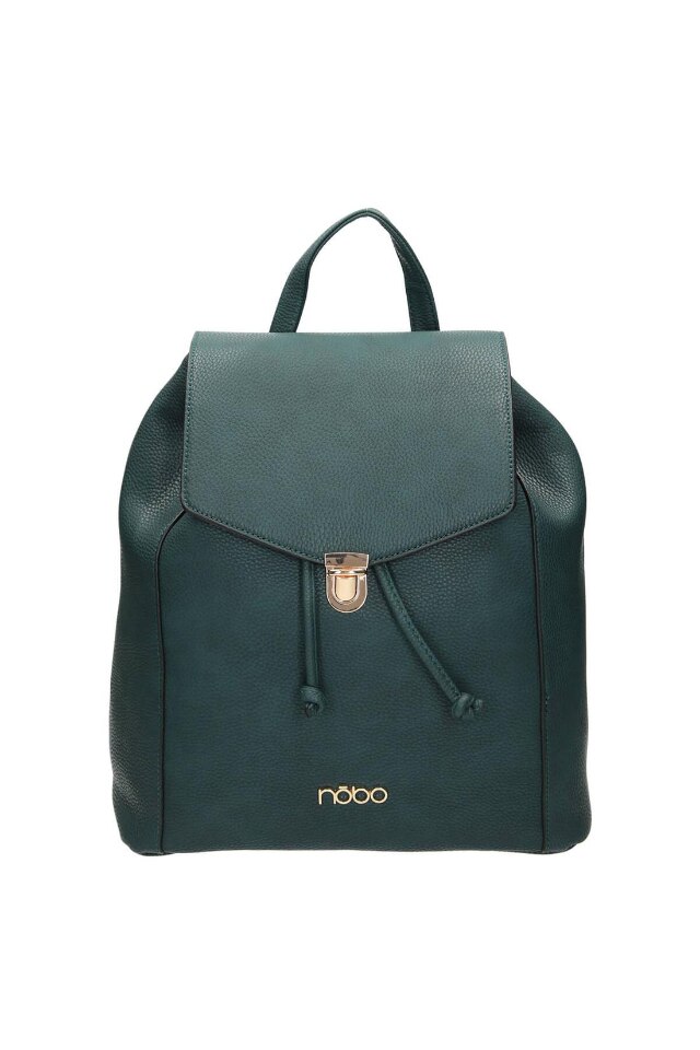 Geanta de spate Nobo, Piele ecologica, 33 x 31 x 13.5 cm, Verde