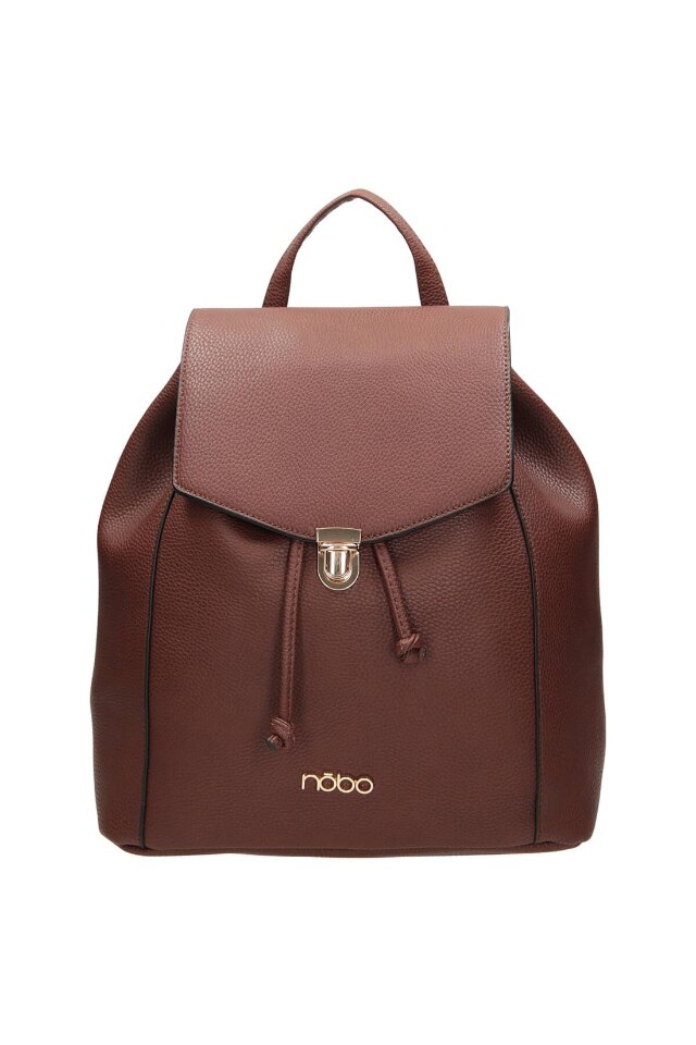 Geanta de spate Nobo, Piele ecologica, 33 x 31 x 13.5 cm, Maro
