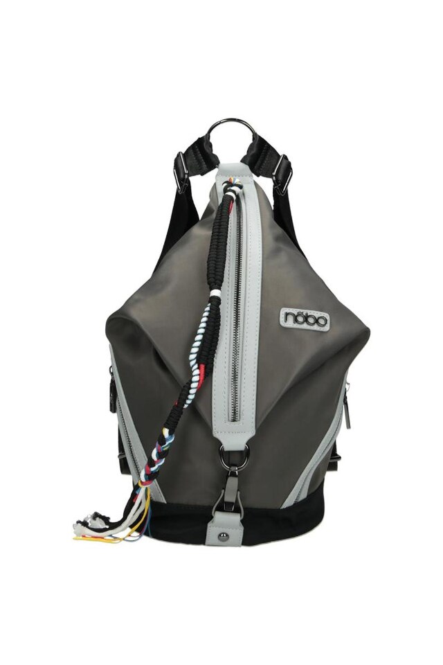 Geanta de spate Nobo, Piele ecologica, 29 x 20 x 20 cm, Gri