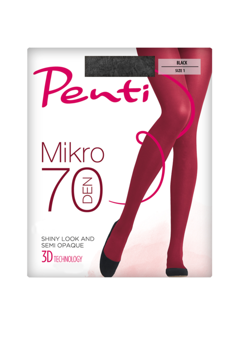 Noi harisnyanadrag, Penti Micro 70 Den, elasztan/poliamid, Fehér/Fekete