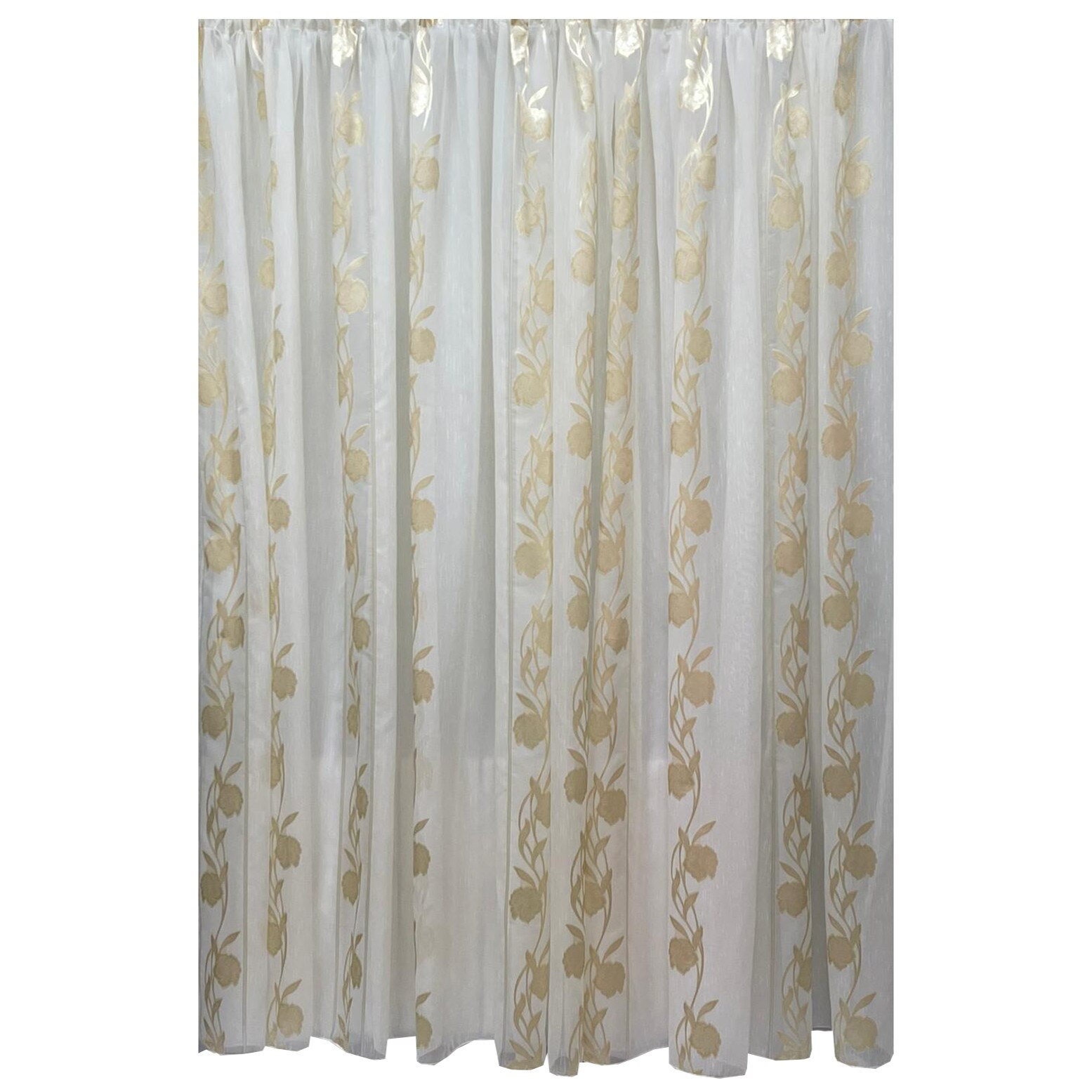 Perdea ivoire brodata capuccino, din colectia 