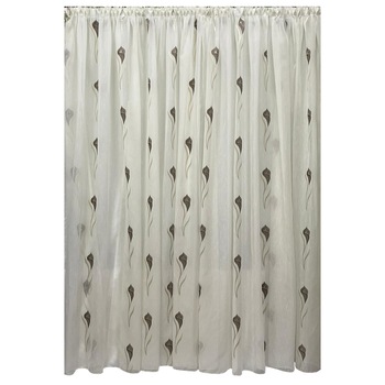 Perdea ivoire brodata maro, din colectia  Perdea ivoire brodata maro, din colectia