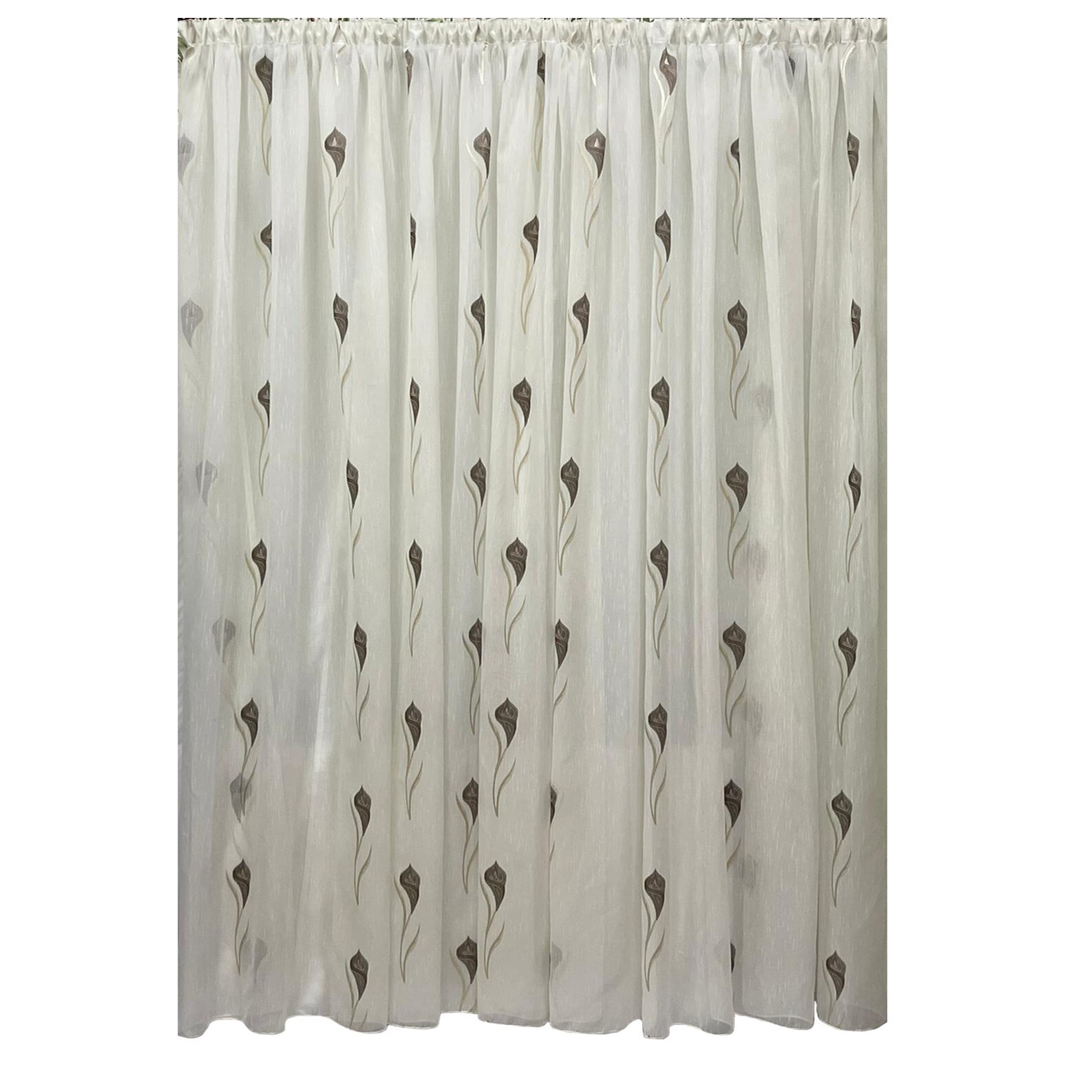 Perdea ivoire brodata maro, din colectia 