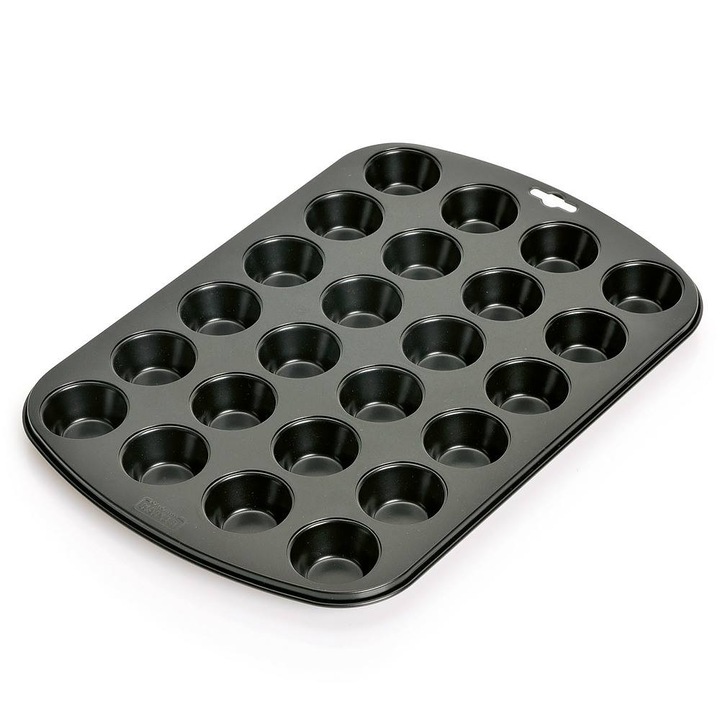 Sütemény forma, Kaiser Inspiration Muffin World Mini, fém, fekete