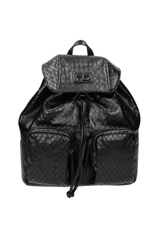 Geanta de spate Nobo, Piele ecologica, 30 x 31 x 17 cm, Negru