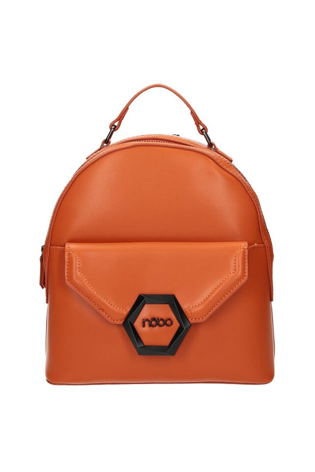Geanta de spate Nobo, Piele ecologica, 25 x 26 x 10 cm, Portocaliu